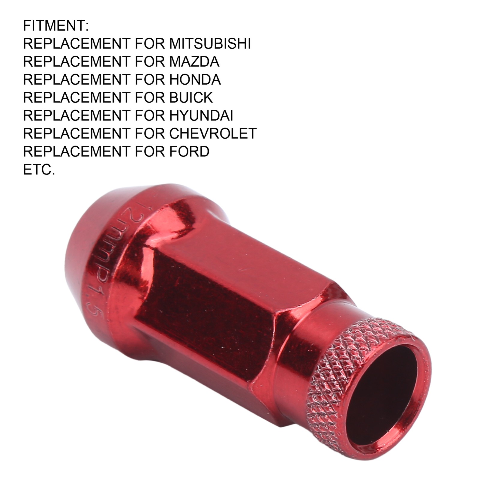 20pcs Wheel Lug Nuts 50BV30 Alloy Steel M12x1.5 Thread High Strength Red For