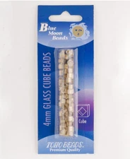 TOHO BEADS® Glass Translucent Gold-Lined Clear 4mm cube 13gm