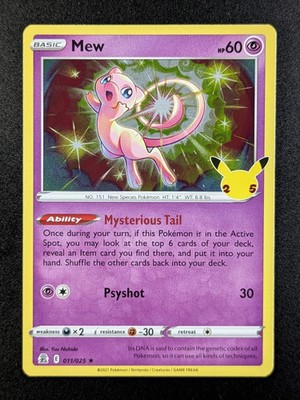 2021 Pokemon MEW #011/025 Sword & Shield Celebrations Holo Rare English ! - NM !