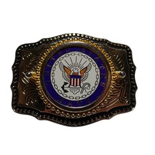 US Navy Seal Belt Buckle Gold Tone Enamel One Size Made In USA Military
