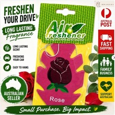 Rose scented hanging car auto air freshener, long lasting car air  scent au