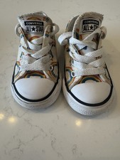 Toddler Size 5 Converse Chuck Taylor Rainbow Print On White Canvas