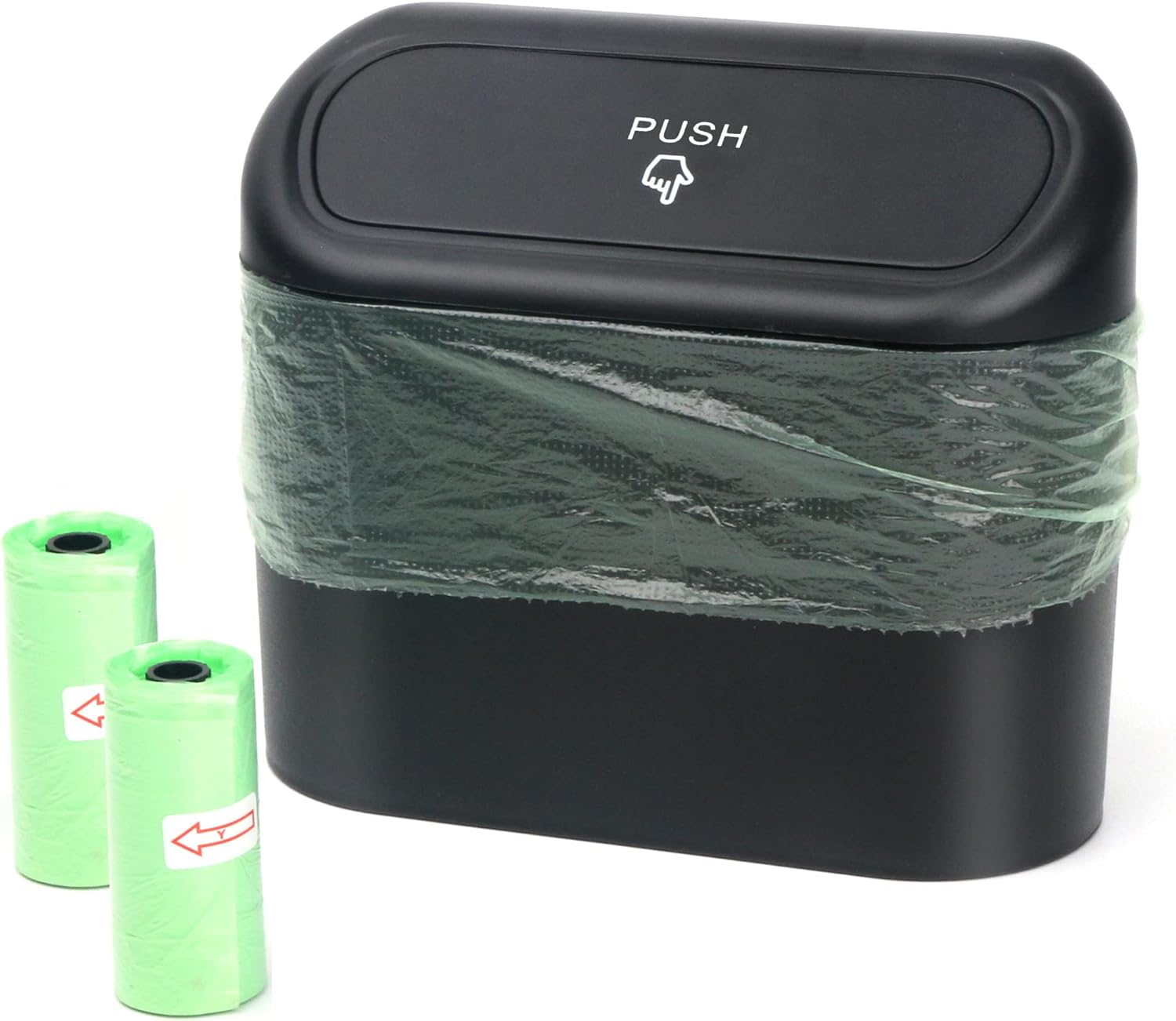 Einesin Car Trash Can, Mini Car Organizer Bin with Lid and 40Pcs Trash Bags, Sma