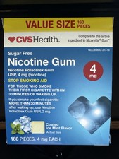 CVS NICOTINE GUM 4 mg  ICE MINT 160 Pieces EXP 02/27 - BRAND NEW