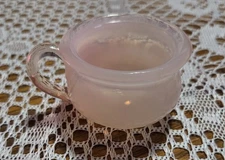 Degenhart Glass ~Crown Tuscan Handled Chamber Pot Salt~ Pink Opalescent~SALE 