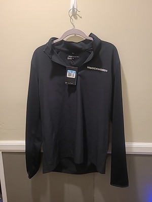 NikeGolf Mens Dri-fit Medium Pullover Company Emblem Black Logo NWT 1/2 Zip