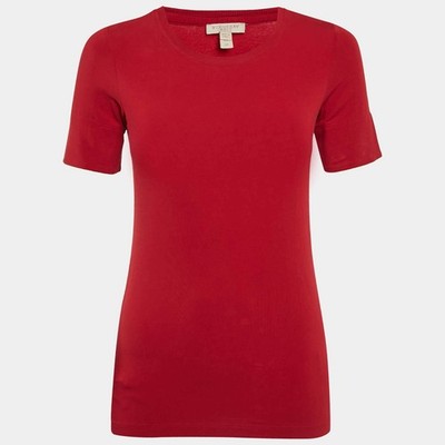 Burberry Brit Red Jersey Crewneck TShirt XS