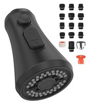Universal Matte Black Kitchen Faucet Spray Head Replacement, 3 Function ABS S...