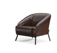 Brauner Sessel Designer Wohnzimmer Relaxsessel Leder Einsitzer MöBel