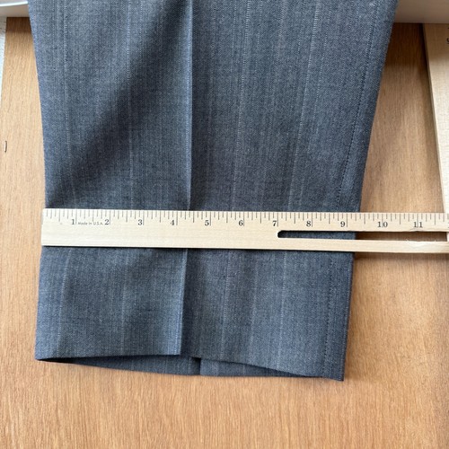 Bespoke Suit Mens 40R Gray Pinstripe 2 Button 100% Wool Canvas Vintage 80s 32x28 - Picture 17 of 21