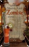 Blechschild 18X12 Cm Rezept Zombie Zutaten Rum Grenadine England Restaurant KüCh