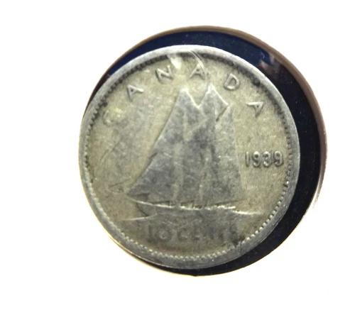 Canada 1939   .800 % Silver 10 Cents  👀