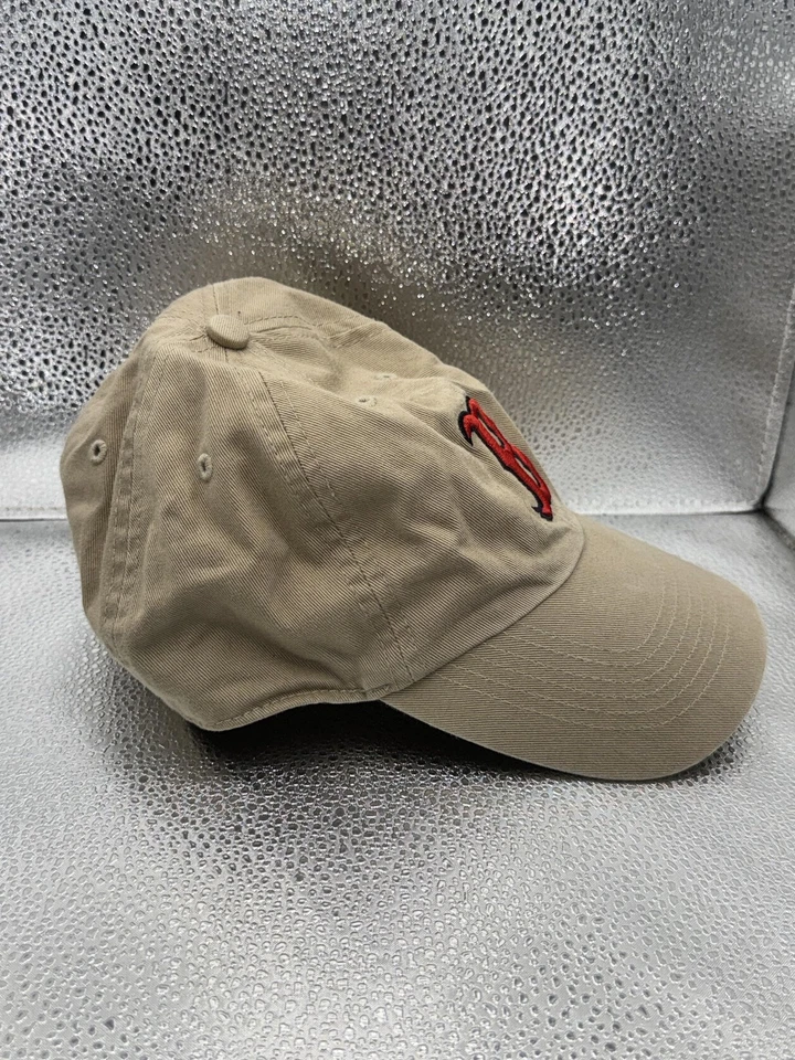 Boston Red Sox Hat Cap Fitted Mens Small Khaki Tan MLB Baseball Franchise Dad - Image 3 of 4