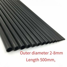 500mm Carbon Fiber Strip Rod Round Tube OD 2 -8mm Length 500mm For RC Airplane