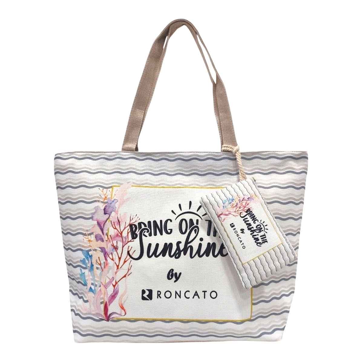 Borsa Mare + Pochette Portamonete R Roncato Spiaggia Barca Piscina Lago Shopping