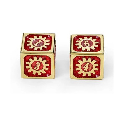 HYMGHO Cogcraft Fidgets 17mm 2d6 Eberforge Set - Red & Gold (2) New