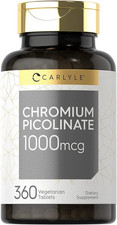 Ultra Chromium Picolinate 1000Mcg  360 Tablets  Vegetarian, Non-Gmo, Gluten Fr