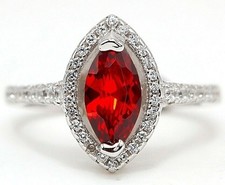 3CT Fire Garnet Topaz 925 Solid Sterling Silver Ring Sz 6 NB1-5