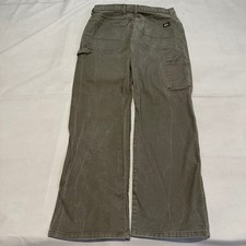 Dickies Y2K Men Olive Canvas Carpenter Minimal Pant Gorpcore Skate 33x32-7380-