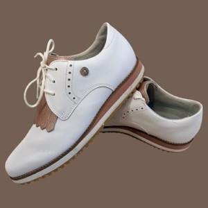 FootJoy FJ Sport Retro Kiltie Women's Golf Shoes White/Pink 8.5M