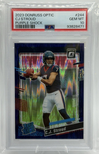 2023 Panini Donruss Optic CJ Stroud #244 Purple Shock PSA 10 RC
