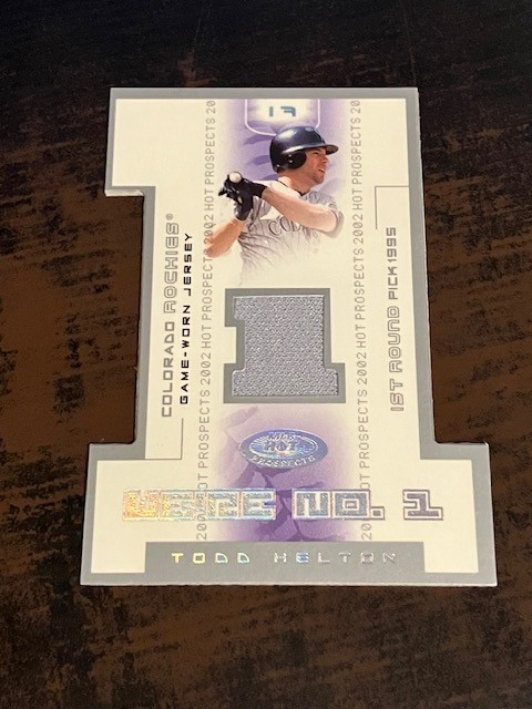 TODD HELTON game-worn jersey 2002 Fleer Hot Prospects WE'RE NO. 1 Rockies