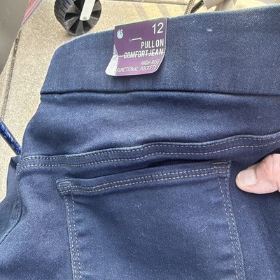 New Gloria Vanderbilt Women's Size12 Pull On Jean High Rise Functional Pockets