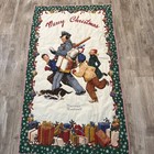 Norman Rockwell Christmas Quilt Wall Hanging 31x54.5” Vtg Decor Hand quilted — photo 1