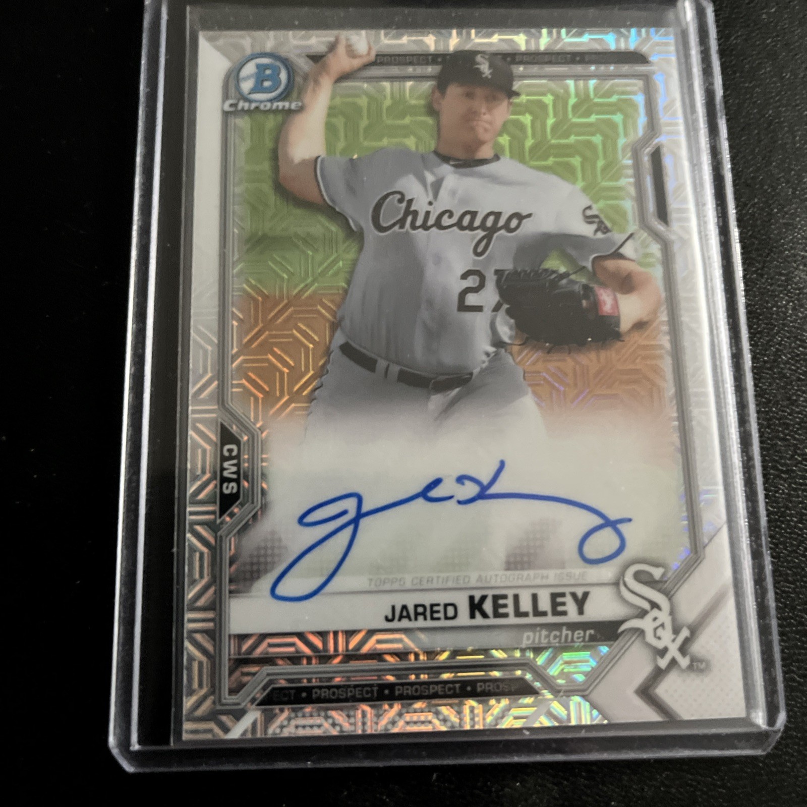 2021 Bowman Chrome Jared Kelley Mojo Refractor Auto #BMA-JK! White Sox Prospect 