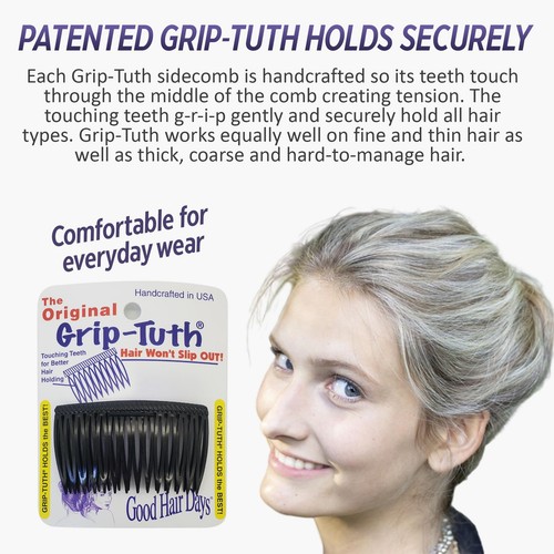 Good Hair Days Grip Tuth Haarkämme 40072 2er Set, klar 1 1/2" breite Kämme - Bild 2 von 6