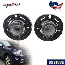 Pair Front Bumper Fog Lights Clear For 2014-2021 Jeep Grand Cherokee Lamps Set