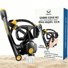 Full Face Snorkel Mask for Adults Teen, with Small-Medium, Black