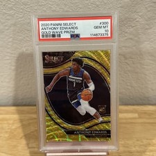2020-21 Panini Select - Courtside Anthony Edwards #300 Gold Wave Prizm (RC)