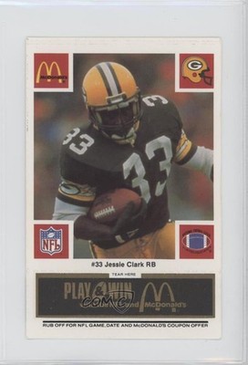 1986 McDonald's Play & Win Green Bay Packers Black Tab Jessie Clark 0u7