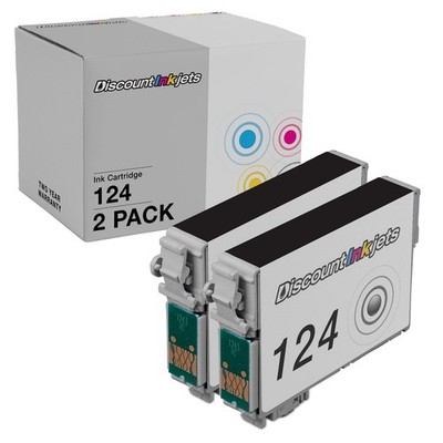 2 BLK T124120 T124 Pigment ink cartridge for 124 Epson Workforce 320 323 325 435