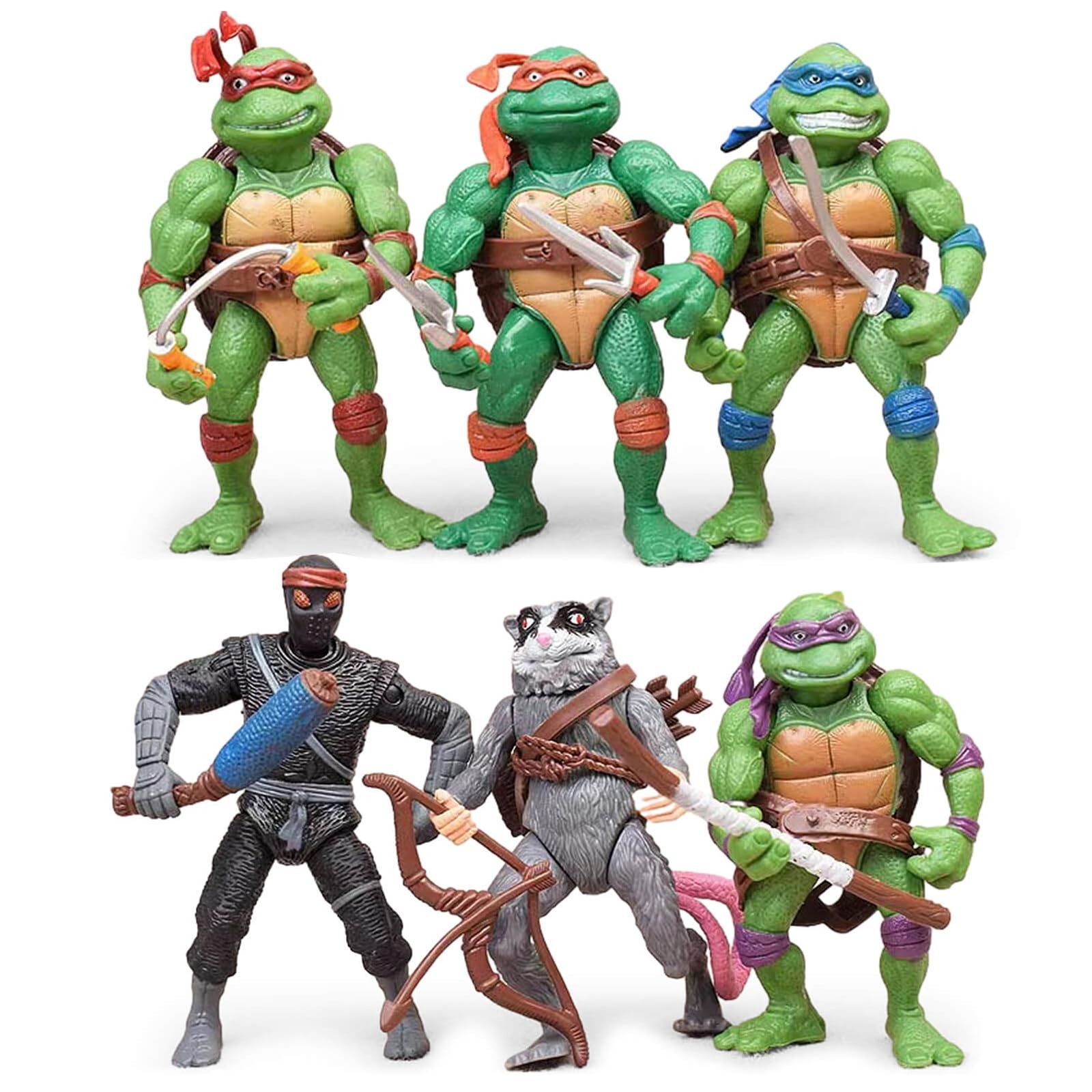 KLUKGE 6-Packs Turtles Action Figures 4.7 Inches Turtles Toys Multi-Jointed