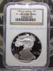 1995 "P" PROOF American *SILVER* Eagle $1 NGC PF69 Ultra Cameo #017 ECC&C, Inc.