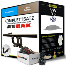 Anhängerkupplung abnehmbar für VW T5 +E-Satz inkl. EBA