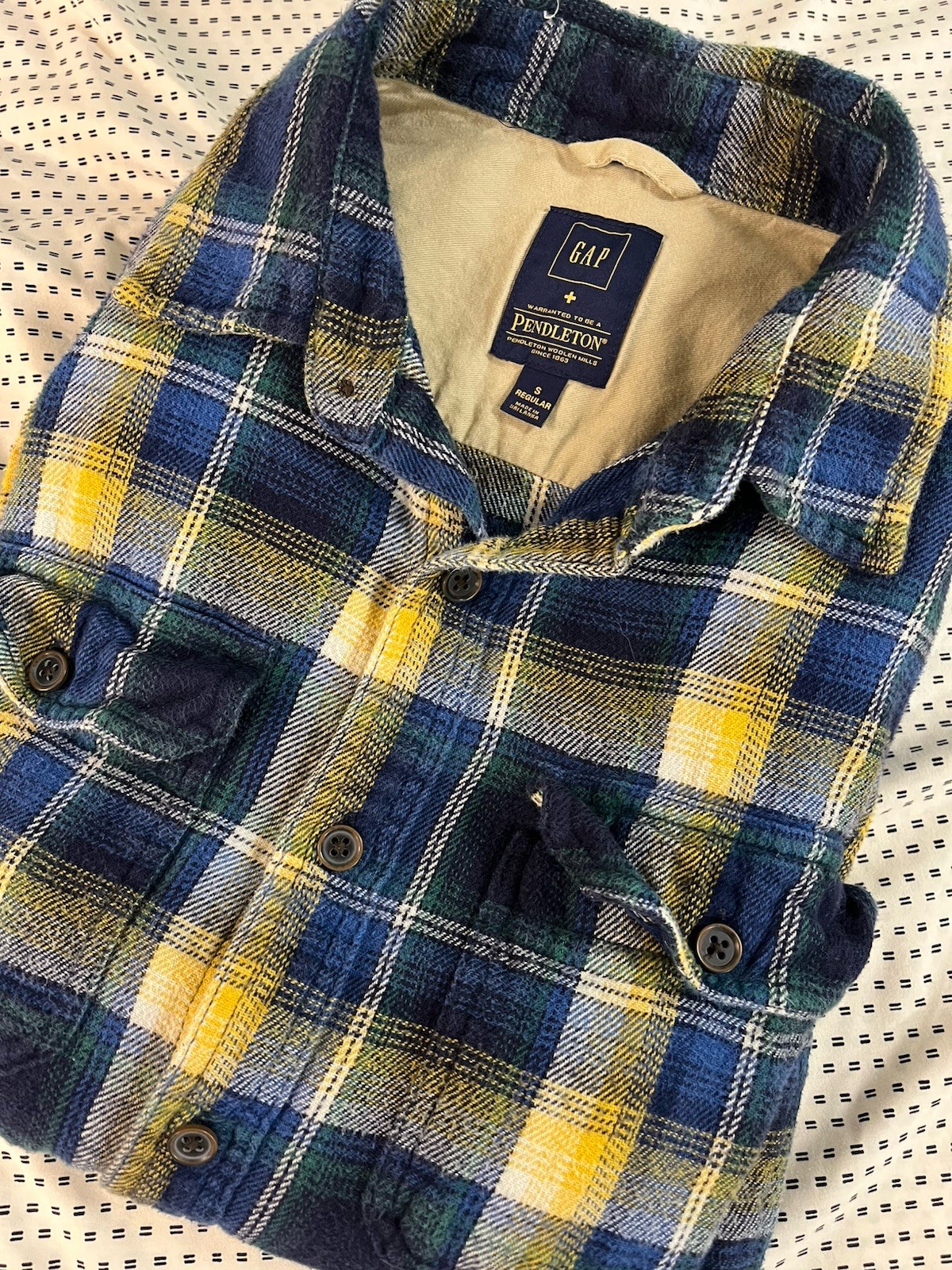 GAP + Pendleton Collaboration Long Sleeve Blue Pl… - image 1