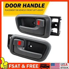 Interior Door Handle&Bezel Front Driver Passenger For Toyota Tundra Pair Gray B