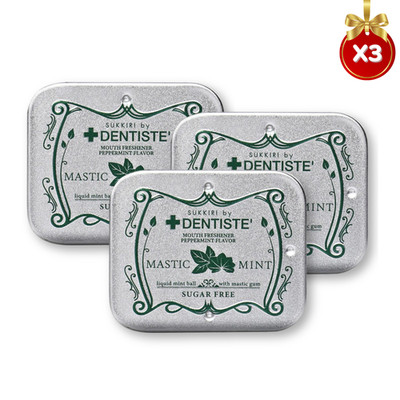 Dentiste Sukkiri Mastic Mint Sugar Free Mouth Freshener 20ct Mints - Pack of 3