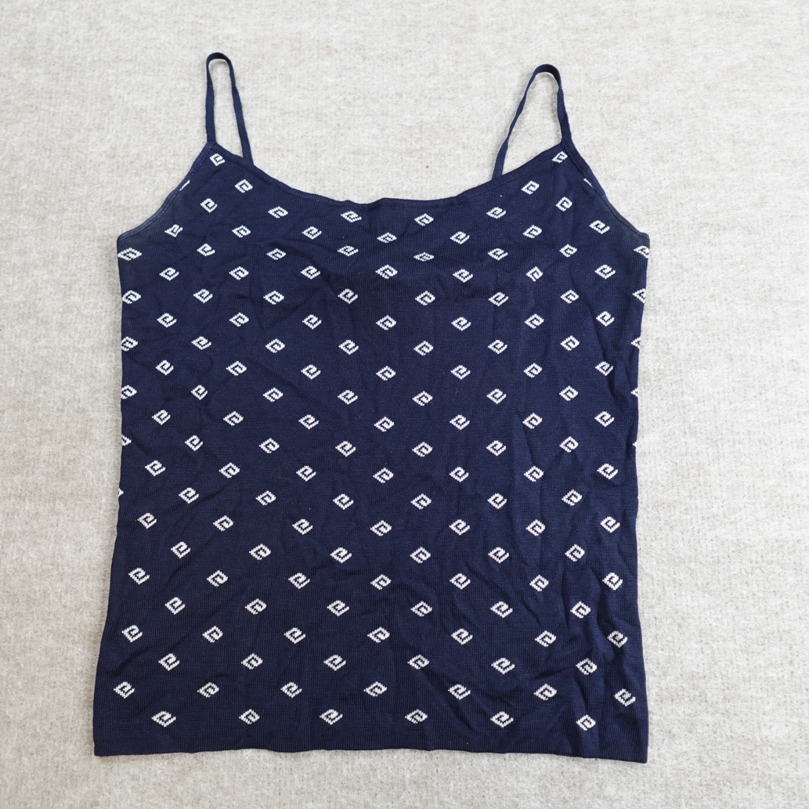 Ralph Lauren Womens Top Blue Small Knit Cami 100% Silk Black Label