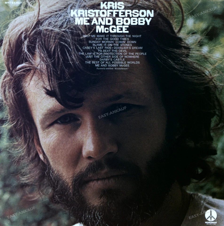 Kris Kristofferson - Me And Bobby McGee LP (VG/VG) .. - Imagen 1 de 1