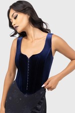 Killstar Moon Mourning Corset Womens Blue Goth Alternative