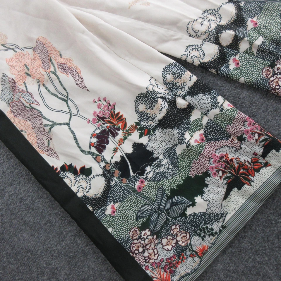 Ted Baker Pants Womens 2 White Black Floral Wide Leg Palazzo Print KARLAA - Image 4 of 4