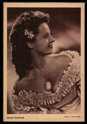 Postcard actress Hansi Knoteck in off shoulder dress 