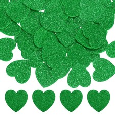 1"x1" Heart Foam Stickers, 120Pcs EVA Glitters Foam Shape Sticker, Green