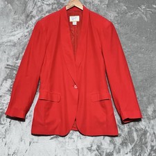 Vintage Womens Silk Blazer Jacket L Bright Re...