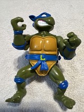 Vintage 1990 TMNT Leonardo Storage Shell Playmates Ninja Turtles Action Figure