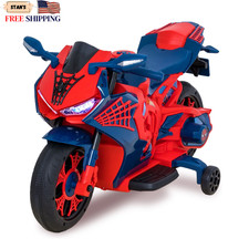 6V Spiderman Motorcycle, Battery Ride on Toy, for Kids, Ages 3 
